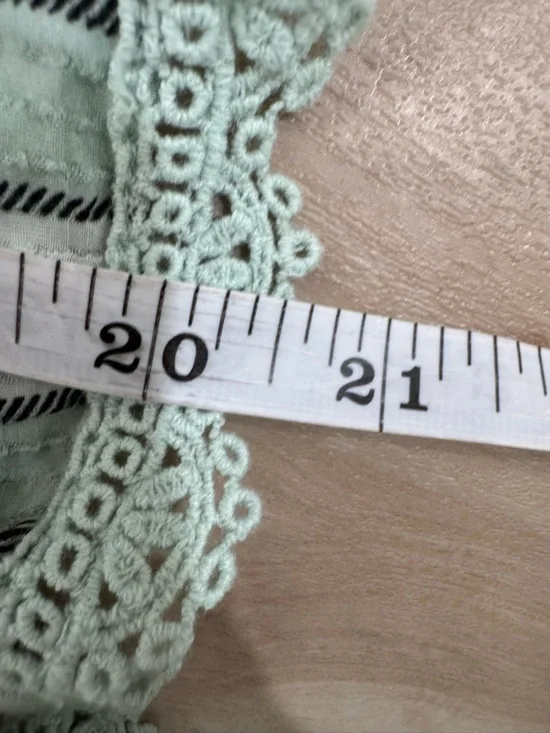 Anthropologie Hemant & Nandita Amour Floral Lace Blouse Top Mint Green Medium - Picture 12 of 15